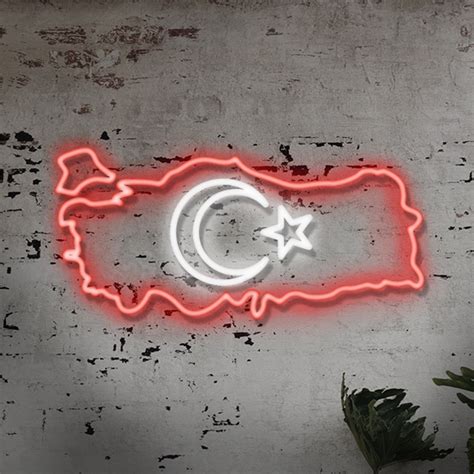 neon türk bayrağı
